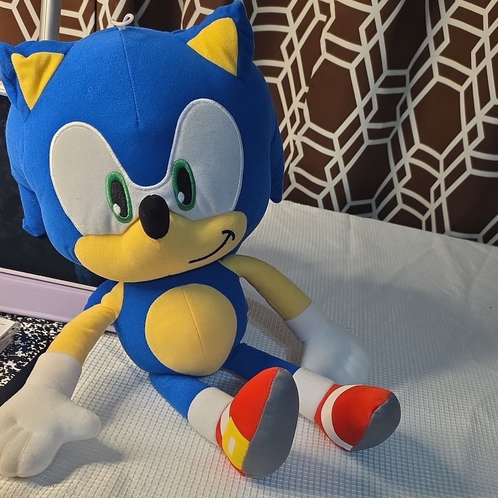 Sonic the Hedgehog Medium Blue Plush Stuffed Animal Washable Toy